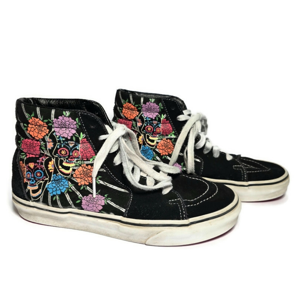 Vans Unisex Sk8-Hi Dia De Los Muertos Day of the Dead Glow in the Dark, - Picture 2 of 16